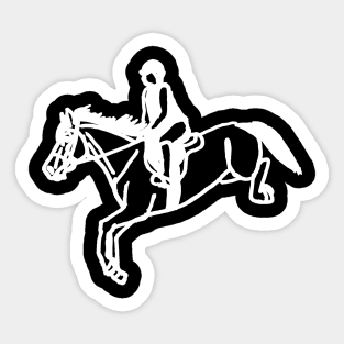 white horse outline Sticker